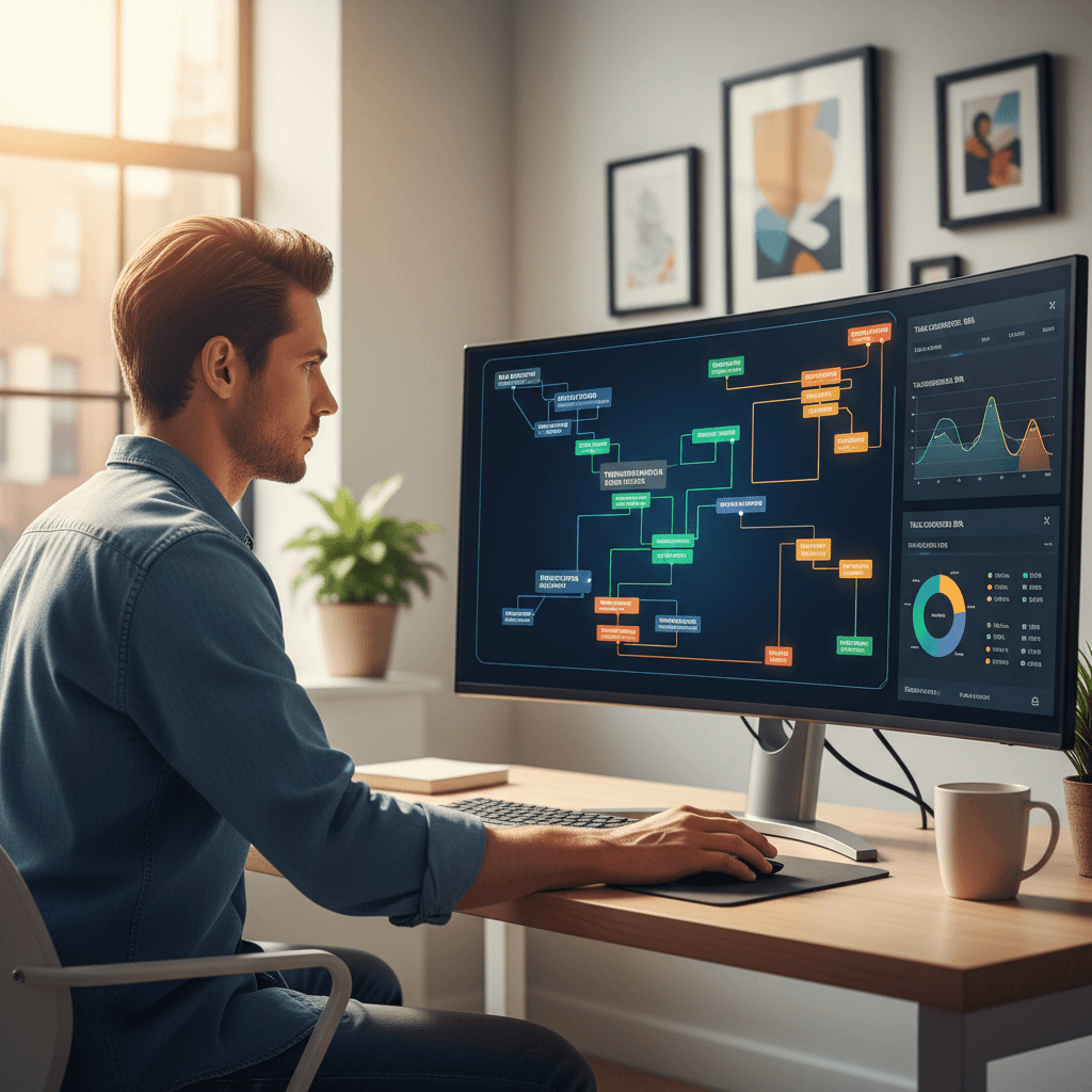 Process automation workflow on monitor